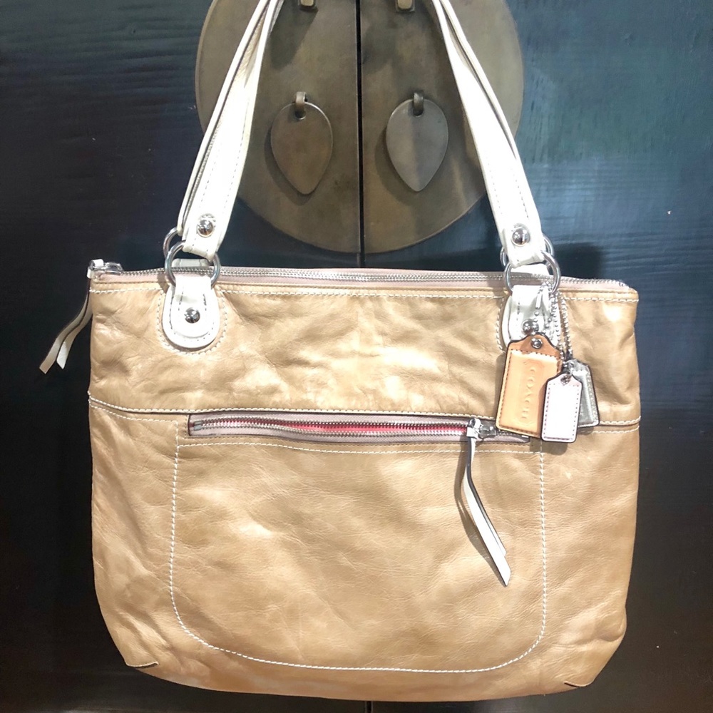 Coach leather large tote bag